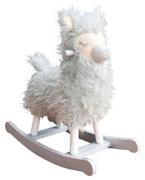 Gyngehest formet som en hvid lama med langt plys fra Little Bird Told Me