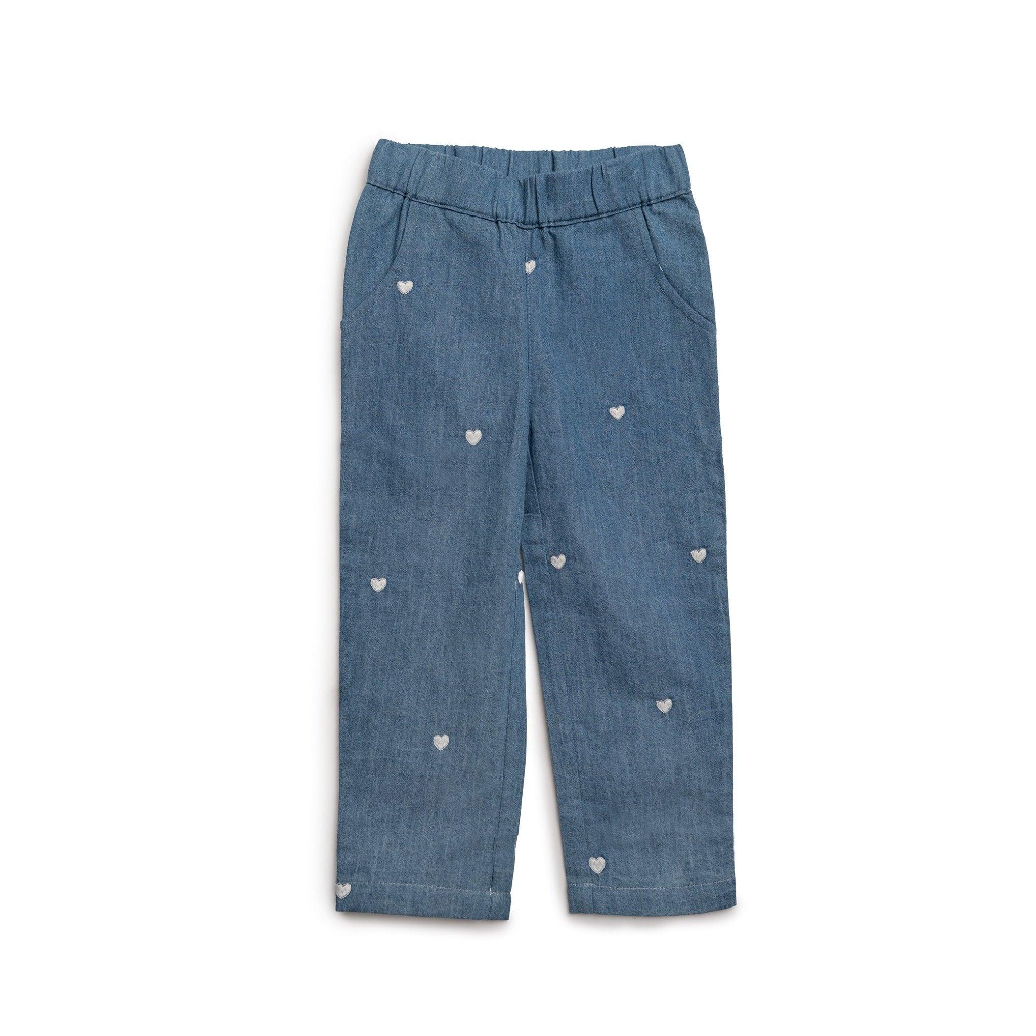 Denim bukser til dreng og pige fra Hanevild i klassisk denim