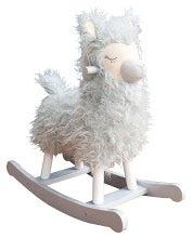 Gyngehest formet som en hvid lama med langt plys fra Little Bird Told Me